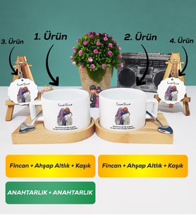 İkili Arkadaşa Hediye Yan Yana Kısa Kupa Bardak Anahtarlık