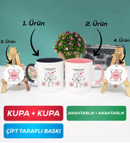 İkili Siyah Pembe Sen Başıma Gelen En Güzel Şeysin Sevgililer Günü Hediyesi Kupa Bardak Anahtarlık Hediye Seti