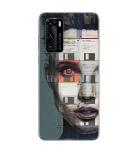 Machine Tasarımlı Süper Şeffaf Silikon Telefon Kılıfı Huawei P40 Pro