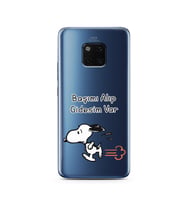 Snoopy Tasarımlı Süper Şeffaf Silikon Telefon Kılıfı Huawei Mate 20 Pro 