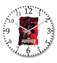 Punisher Duvar Saati Bombeli Gercek Cam