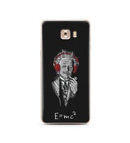Einstein Tasarım Süper Şeffaf Silikon Telefon Kılıfı Samsung C9 