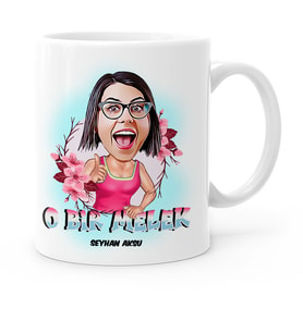 BK Gift Kişiye Özel O Bir Melek Karikatür Beyaz Kupa Bardak  1