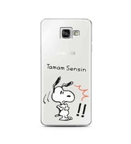 Snoopy Tasarımlı Süper Şeffaf Silikon Telefon Kılıfı Samsung A3 (2016)