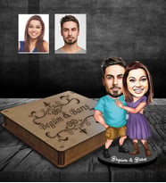 Kişiye Özel Sevgili Karikatürlü Ahşap Biblo Kutulu Model 1