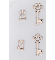 10 Paket Lazer Kesim Ahşap Obje Anahtar