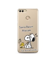 Snoopy Tasarımlı Süper Şeffaf Silikon Telefon Kılıfı Huawei Y9 2018