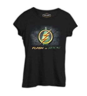 Flash vs Arrow Siyah Kadın Tshirt