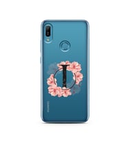 Pembe Çiçekli Harf Tasarım Süper Şeffaf Silikon Telefon Kılıfı Huawei P30 Lite I