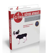 WinPet Plus Yara ve Dikiş Koruyucu Medikal Kedi Köpek Elbisesi XXS BEDEN (Siyah-Gri)