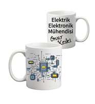 Elektrik - Elektronik Mühendisine Hediye İsimli Kupa Bardak