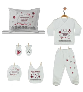 Pia Baby Gl 1951-08 İsme Özel Yastık Zıbın Set