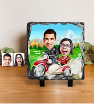 BK Gift Kişiye Özel Sevgililer Karikatürlü Dekoratif Doğal Taş  12