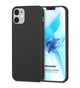 Microsonic Matte Silicone Apple iPhone 12 Mini Kılıf Siyah