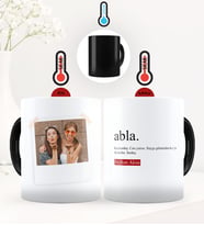 BK Gift Kişiye Özel Fotoğraflı Abla Anlamı Sihirli Kupa Bardak - 2 (Siyah)