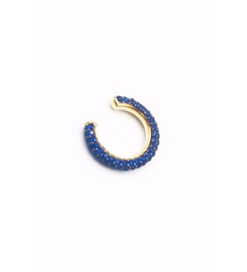 925 Ayar Cuff Halka Kıkırdak Küpe Mavi