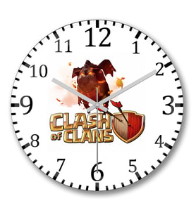 Clash of Clans    Duvar Saati Bombeli Gercek Cam