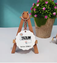 Yazılım Mühendisi Tasarımlı Kişiye Özel Hediye Yazılım Mühendisi Ahşap Anahtarlık