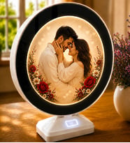 Kişiye Özel Fotoğraflı Led Işıklı Sihirli Ayna Çerçeve