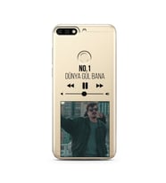 No.1 Mp3 Tasarımlı Süper Şeffaf Silikon Telefon Kılıfı Huawei Honor 7c-Y7 (2018)