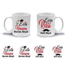 Evin Hanımı Evin Reisi 2 Adet Kupa