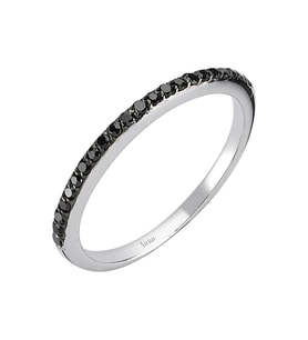 Sirius Siyah Pırlanta Taşlı İnce Yarım Tur Yüzük 0707R0196