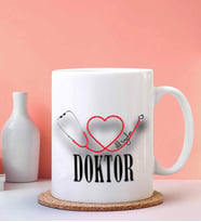 Kişiye Özel Doktor 4 Tasarımlı Beyaz Kupa