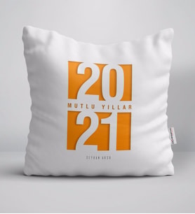 BK Gift Kişiye Özel 2024 Mutlu Yıllar Beyaz Yastık-7