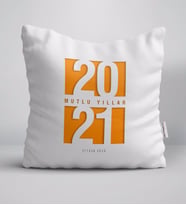 BK Gift Kişiye Özel 2024 Mutlu Yıllar Beyaz Yastık-7