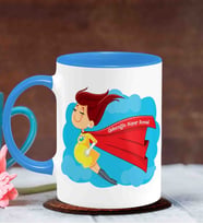 BK Gift Kişiye Özel Anneler Günü Temalı Mavi Kupa Bardak M4