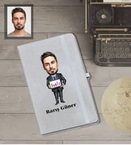 Kişiye Özel Öğretmen Karikatürlü Gri Defter Bay-9