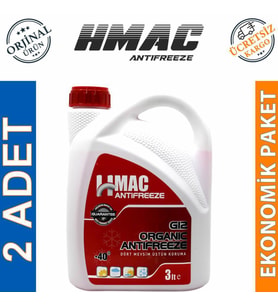 H-Mac Organik Kırmızı Antifriz -40 Derece 3 Lt (2 Adet)