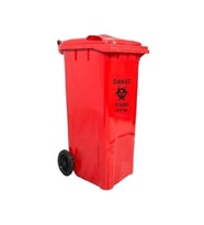 Safell Plastik Tıbbi Atık Çöp Konteyneri 120 Litre Konteyner - A+ Isıya Karşı Dayanıklı Malzeme - Kırmızı