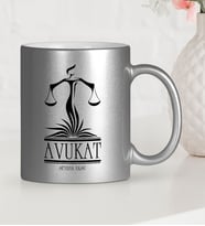 BK Gift Kişiye Özel Mesleki Avukat Gümüş Yaldızlı Kupa Bardak  9