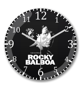 Rocky Balboa Duvar Saati Bombeli Gercek Cam