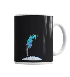 Astronauta Lunatico Kupa Bardak Porselen