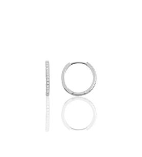 Söğütlü Silver Gümüş 17 mm rodyumlu zirkon taşlı tamtur halka küpe