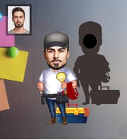 Kişiye Özel Elektrikçi Karikatürlü Ahşap Magnet Bay-1