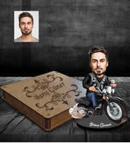 Kişiye Özel Erkek Karikatürlü Ahşap Biblo Kutulu Model-6