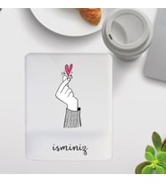 KİŞİYE ÖZEL KALP TASARIMLI İSİM YAZILABİLİR KARE MOUSE PAD