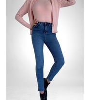 Kadın Yüksek Bel Skinny Jean Atlas Kot Pantolon (Mavi)