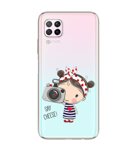 Foto Kız Tasarımlı Süper Şeffaf Silikon Telefon Kılıfı Huawei P40 Lite