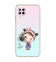 Foto Kız Tasarımlı Süper Şeffaf Silikon Telefon Kılıfı Huawei P40 Lite
