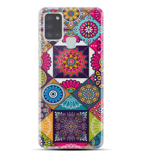 Kılıfland Samsung Galaxy A21S Kılıf Silikon Resimli Kapak Patchwork Stok 1047
