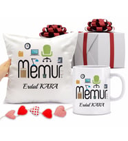 Memur Bardağı ve Yastığı Hediye Seti (Model 1)
