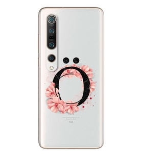 Pembe Çiçekli Harf Tasarım Süper Şeffaf Silikon Telefon Kılıfı Xiomai Mi10- Mi 1