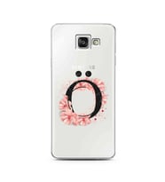 Pembe Çiçekli Harf Tasarım Süper Şeffaf Silikon Telefon Kılıfı Samsung A3 (2016)