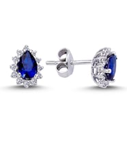 Lova Pırlantalı Damla Safir Anturaj Küpe - 3020003