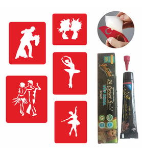 Dans Dövmesi Kına ve Şablon Seti Tattoo