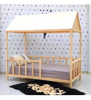 Montessori Yatak Çocuk Yatak Karyola Manavgat Bej Çatılı